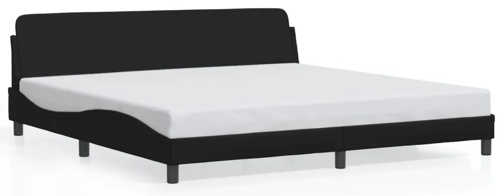 vidaXL Πλαίσιο Κρεβατιού με Κεφαλάρι Μαύρο 200x200 εκ. Συνθετικό Δέρμα