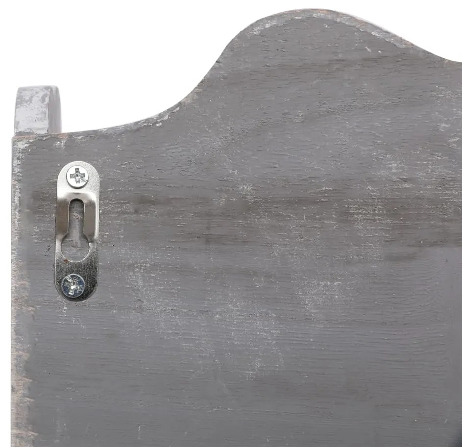 vidaXL 284234  Wall Mounted Coat Rack Grey 50x10x30 cm Wood