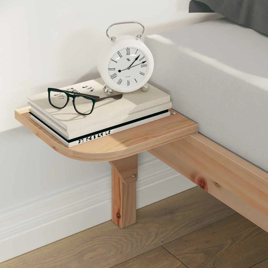 vidaXL Κρεβατοκάμαρα με Πλαϊνά Τραπέζια Φυσικό 140 x 210 cm