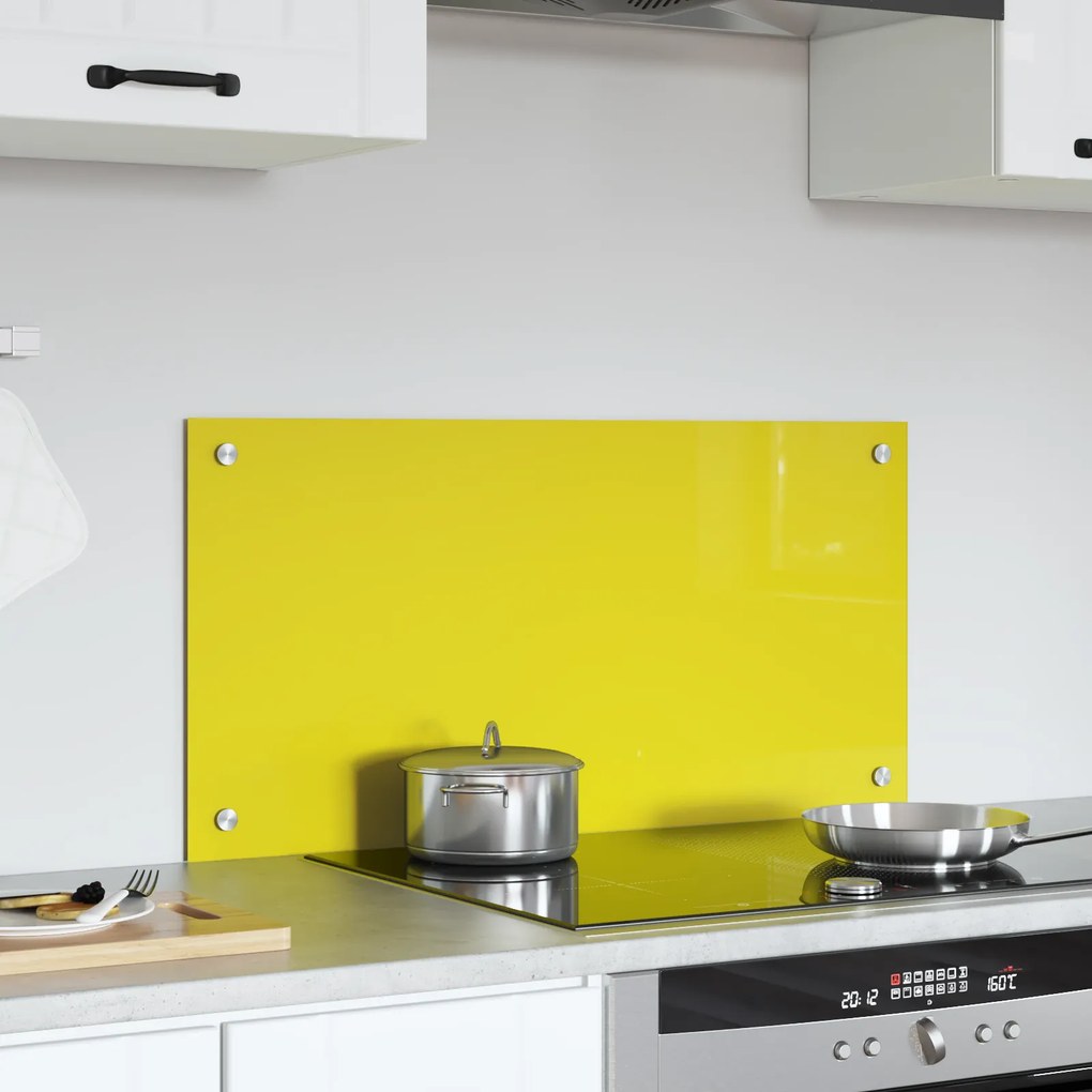 vidaXL Κουζίνα  Πλακάκι Κίτρινο 80x40x0,6 εκ. Θερμαινόμενο Γυαλί