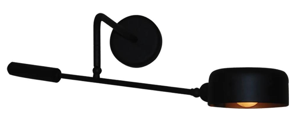 Φωτιστικό Τοίχου - Απλίκα HL-3538-1 S WADE BLACK WALL LAMP - Μέταλλο - 77-3884