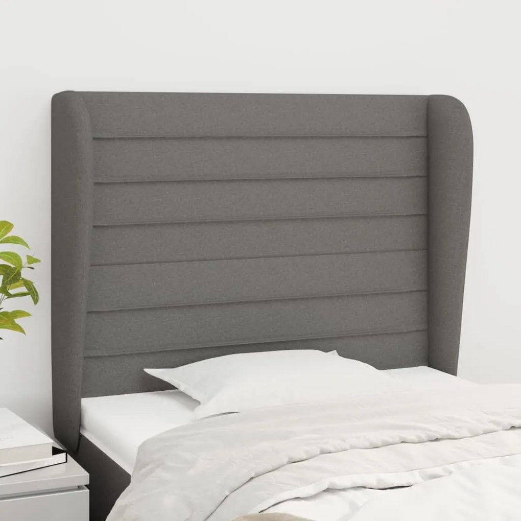 Κεφαλάρι με Πτερύγια Σκούρο Γκρι 83x23x118/128 εκ. Υφασμάτινο 3118071