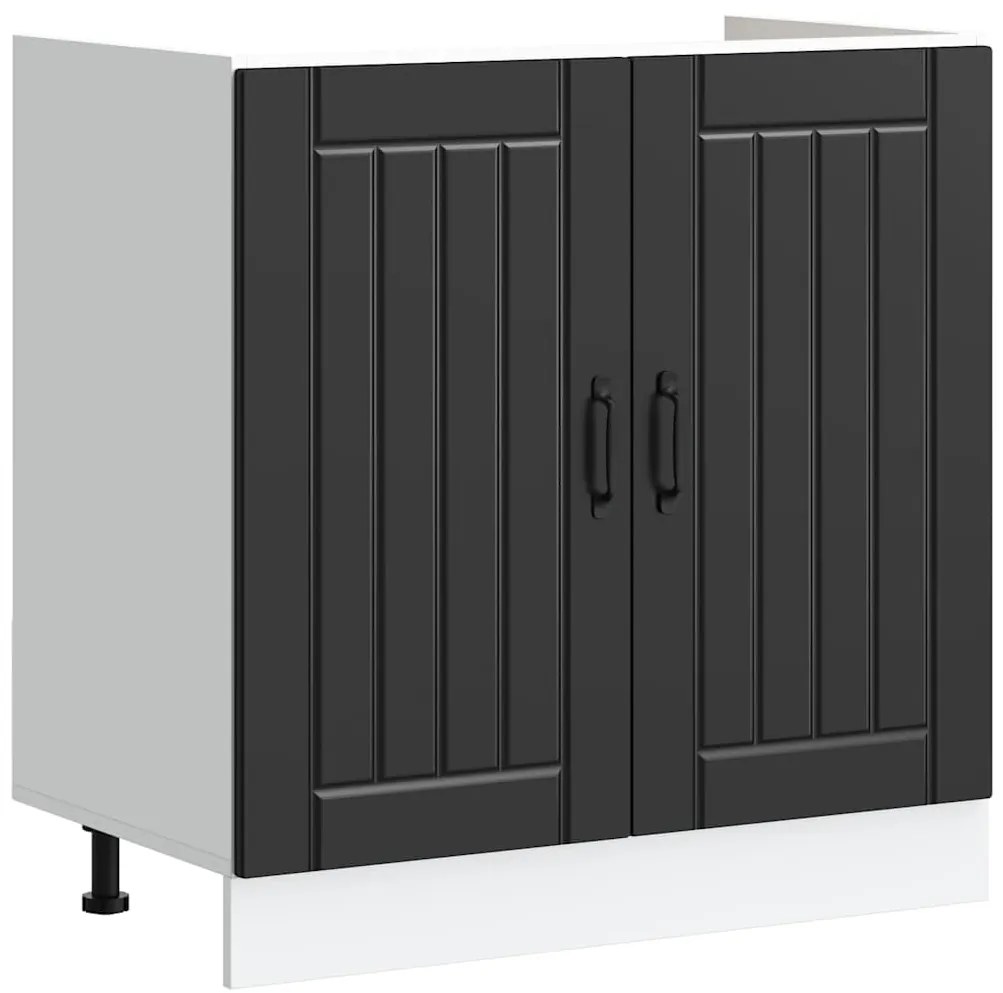 vidaXL Ντουλάπα Κουζίνας με αποθήκευση 2 pcs Μαύρο 80 x 46 x 81.5 εκ