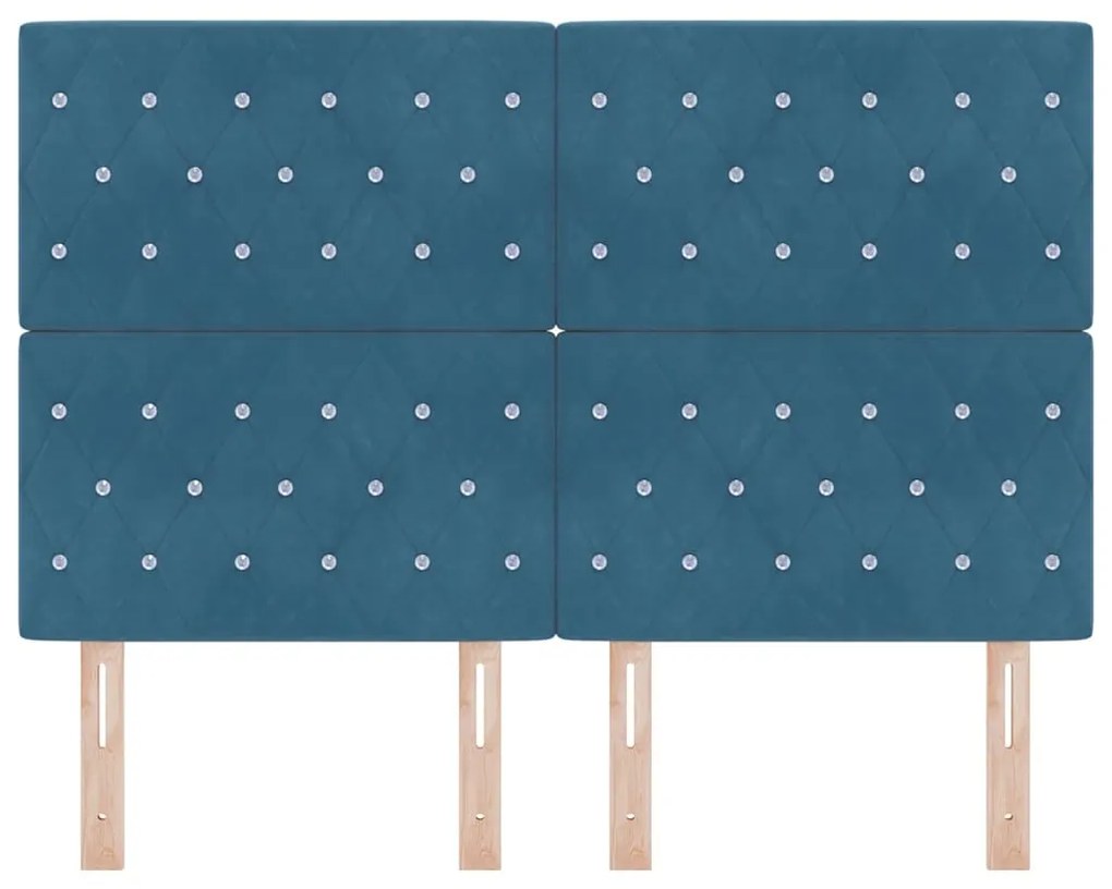 vidaXL Κεφαλάρι με κεφαλάρι Σκούρο Μπλε 160 cm Τεχνητό Δέρμα