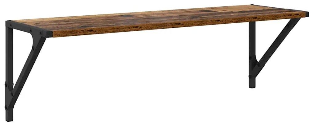 vidaXL Ράφια Τοίχου με ράφι 2 pcs Παλιό Ξύλο 80 x 25 x 25,5 cm