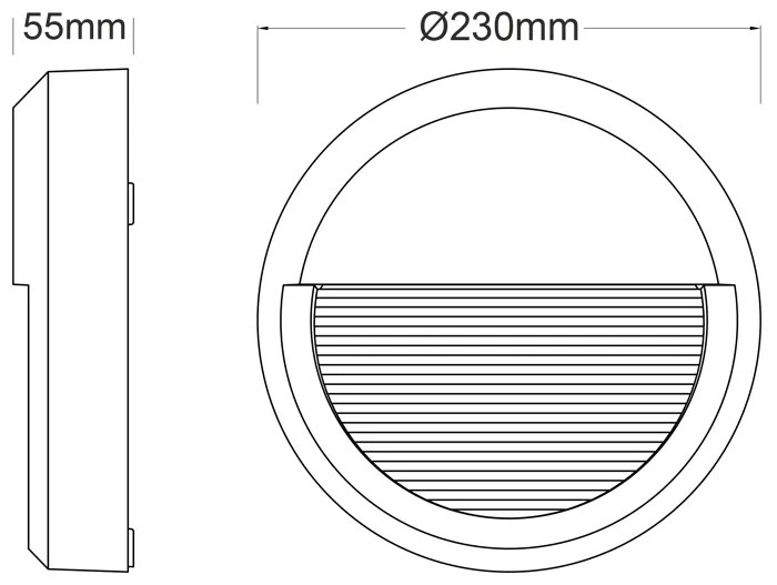 ΑΠΛΙΚΑ ΛΕΥΚΗ ΕΠΙΤΟΙΧΗ  PC 230V IP65 8W 3.000K 430LM - SLIM12W - SLIM12W