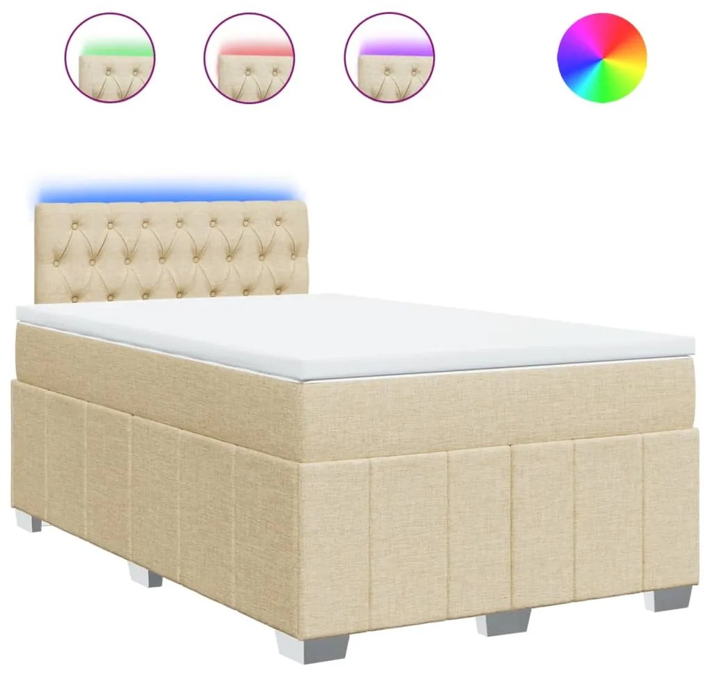 ΚΡΕΒΑΤΙ BOXSPRING ΜΕ ΣΤΡΩΜΑ ΚΡΕΜ 120X200 ΕΚ. ΥΦΑΣΜΑΤΙΝΟ 3289347