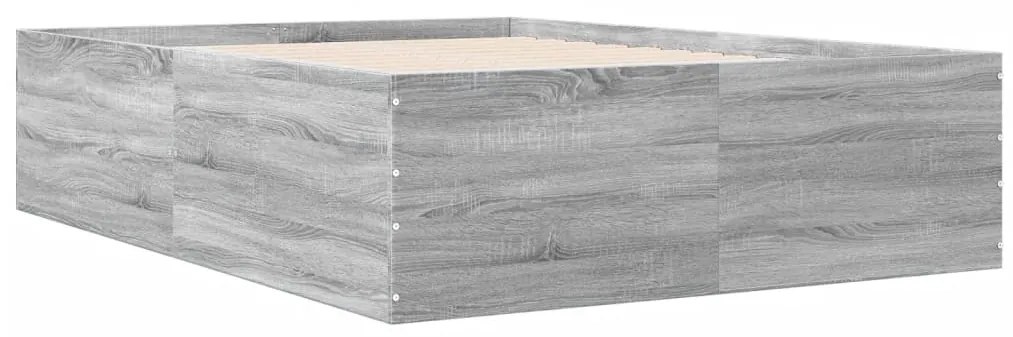 vidaXL Πλαίσιο Κρεβατιού Γκρι Sonoma 135x190 εκ. Επεξεργασμένο Ξύλο