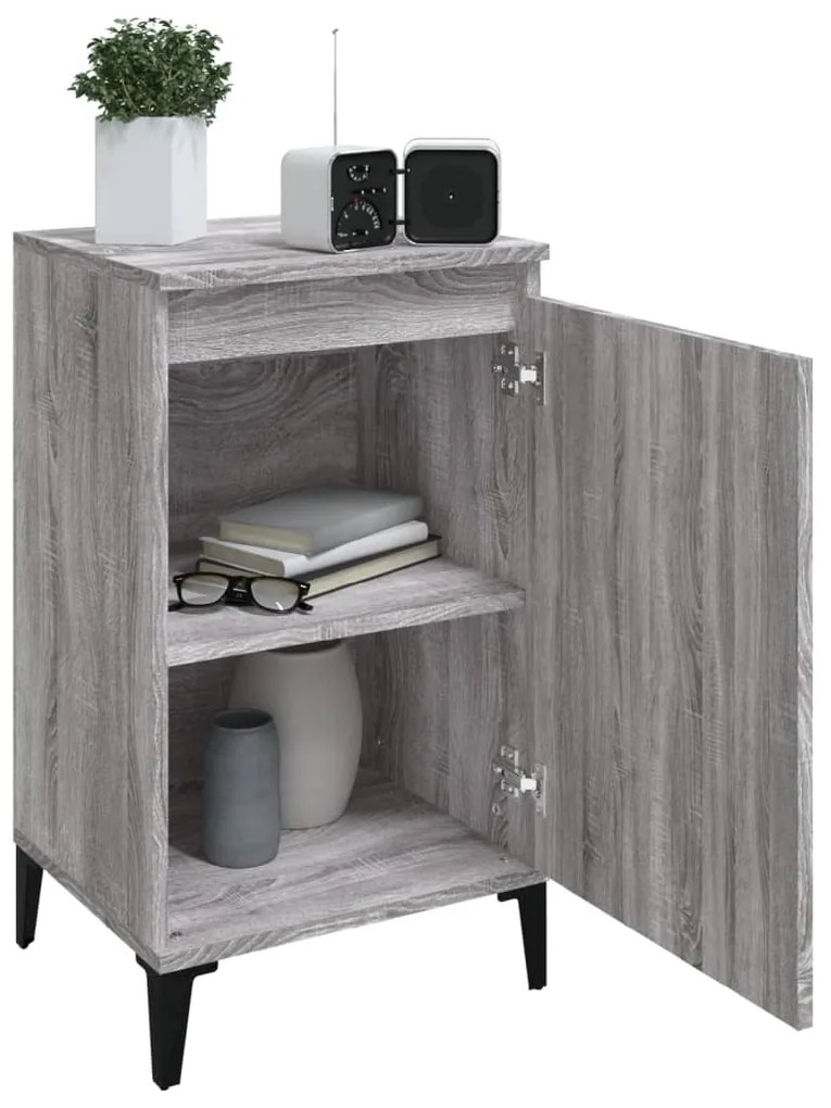 vidaXL Κομοδίνα 2 τεμ. Γκρι Sonoma 40x35x70 εκ. από Επεξεργασμένο Ξύλο