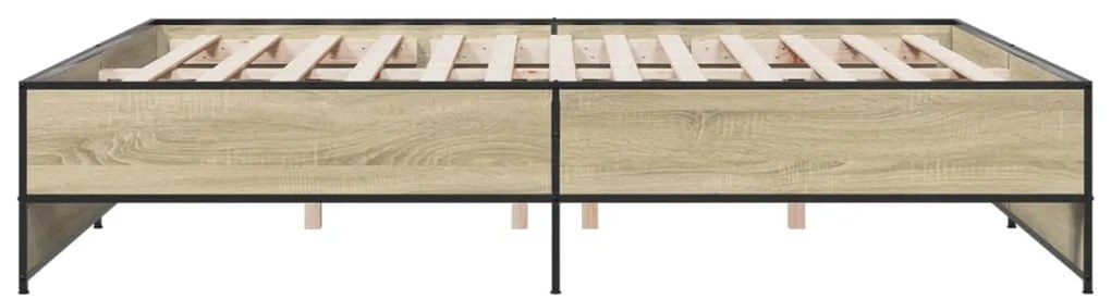 vidaXL Πλαίσιο Κρεβατιού Sonoma Δρυς 180x200 εκ. Επεξ. Ξύλο &amp; Μέταλλο