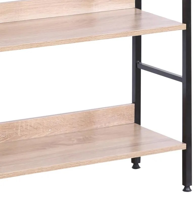 Βιβλιοθήκη Elbo φυσικό-μαύρο μέταλλο 60x28x160εκ 60x28x160 εκ.