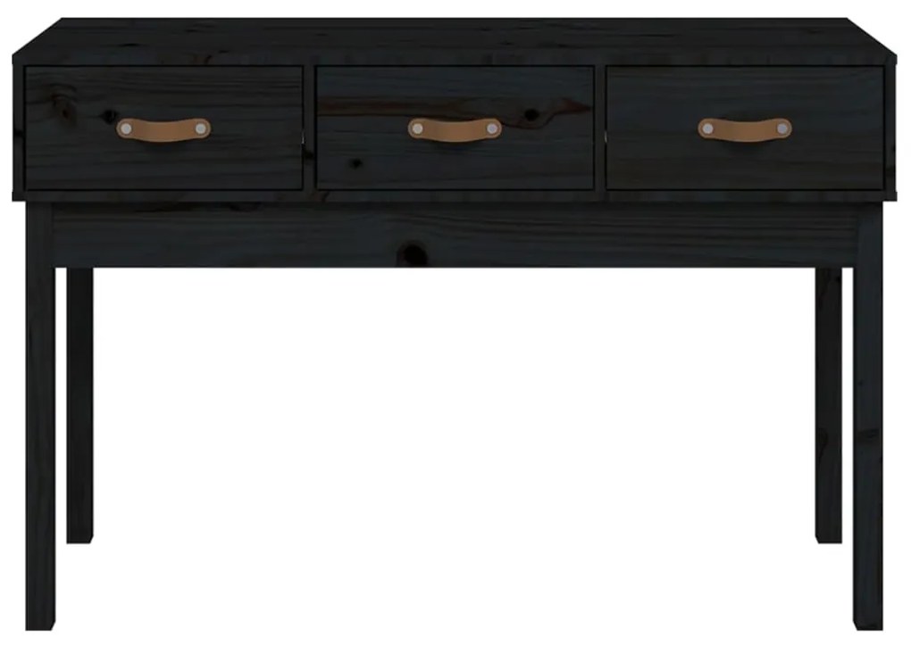 vidaXL Τραπέζι Κονσόλα Μαύρος 114x40x75 εκ. από Μασίφ Ξύλο Πεύκου