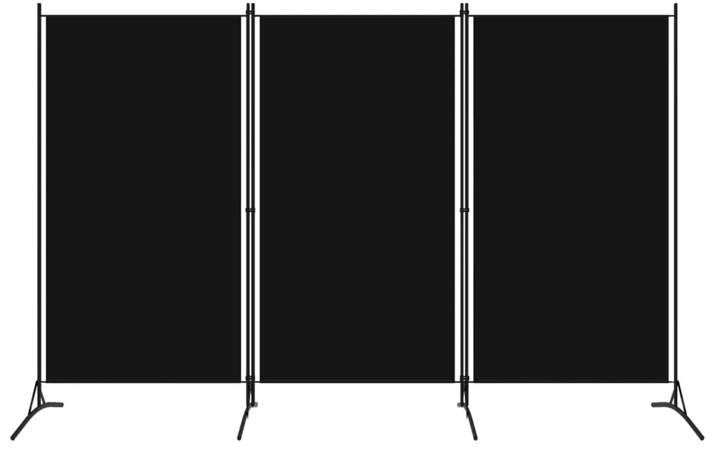vidaXL Διαχωριστικό Δωματίου με 3 Πάνελ Μαύρο 260 x 180 εκ.
