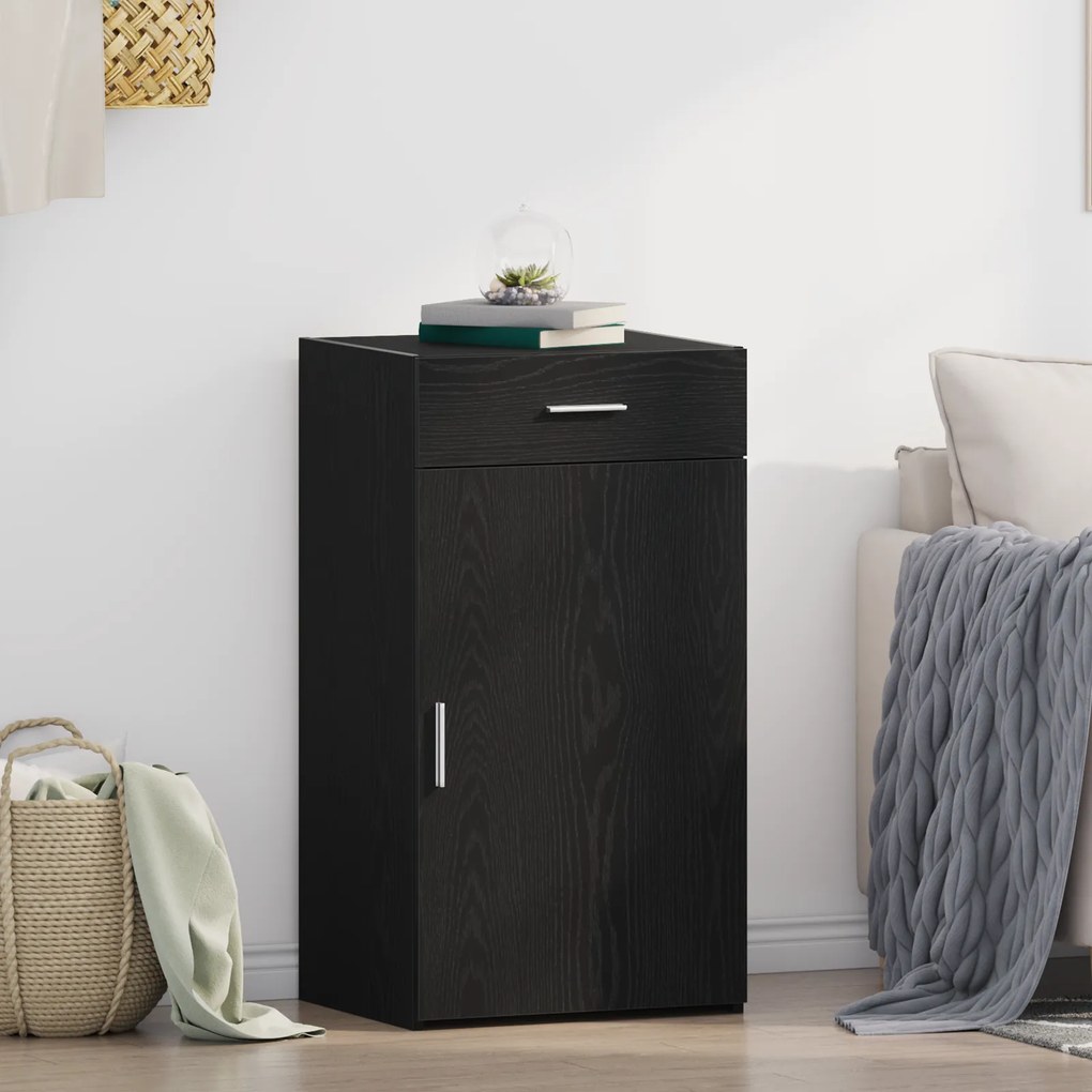 vidaXL Μπουφές Μαύρο Δρυς 30x42,5x93 εκ Επεξεργασμένο Ξύλο