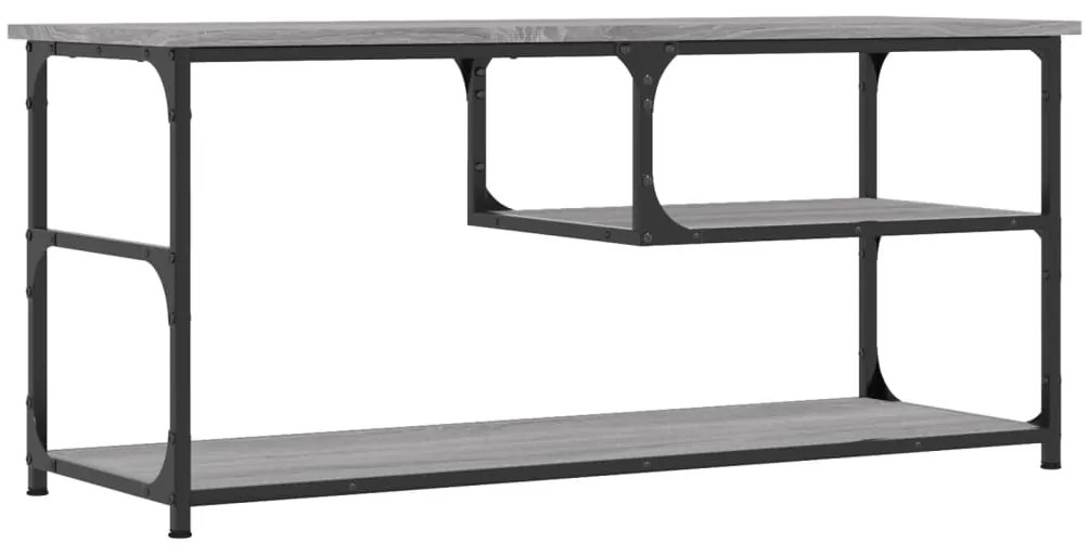 vidaXL Έπιπλο Τηλεόρασης Γκρι Sonoma 103x38x46,5 εκ. Επεξ. Ξύλο/Ατσάλι