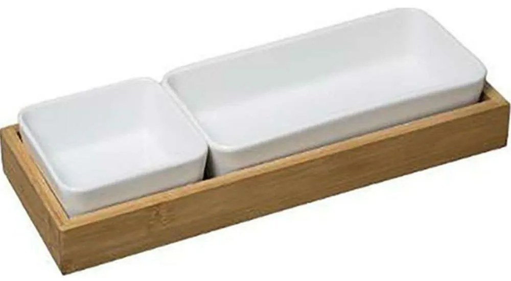 Ορντεβιέρα 2 Θέσεων (Σετ 2 Τμχ) 07.173777 28x10,5cm White-Natural Porcelain