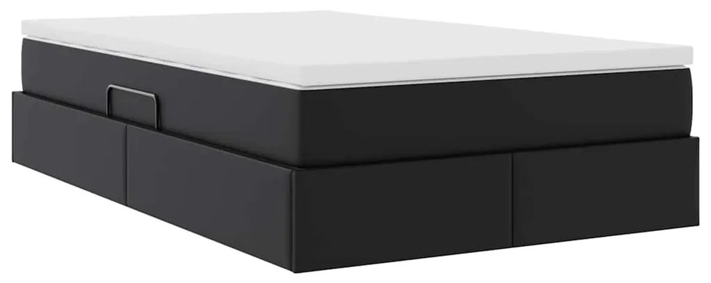 vidaXL Κρεβάτι με αποθηκευτικό χώρο και στρώμα Μαύρο 120 x 200 cm