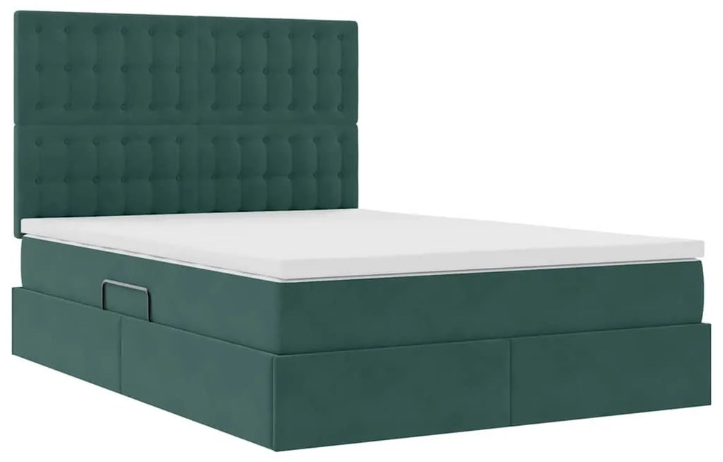 vidaXL Κρεβάτι με αποθηκευτικό χώρο και LED 140 x 200 cm Βελούδο