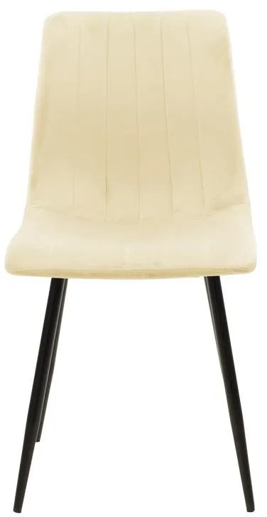 Καρέκλα Τραπεζαρίας Noor σε Μπέζ ύφασμα και Μαύρο Μεταλλικό πόδι 44x53x86εκ. 4αδα 44x53x86 εκ.