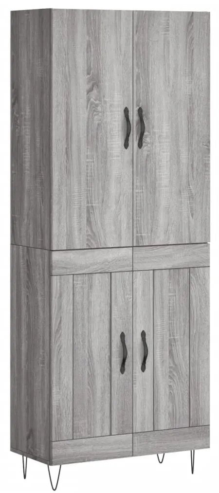vidaXL Ντουλάπι Γκρι Sonoma 69,5 x 34 x 180 εκ. Επεξεργασμένο Ξύλο