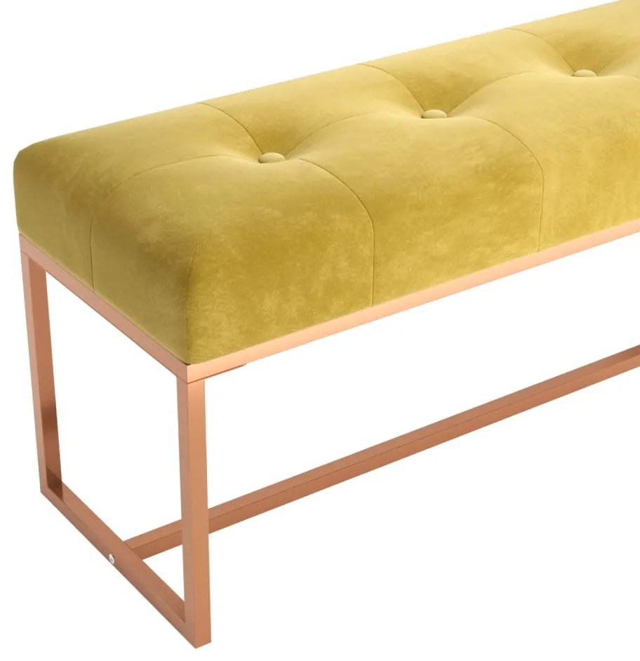 vidaXL Πάγκος Κίτρινο μουσταρδί 110 x 36 x 45 εκ. Βελούδινος
