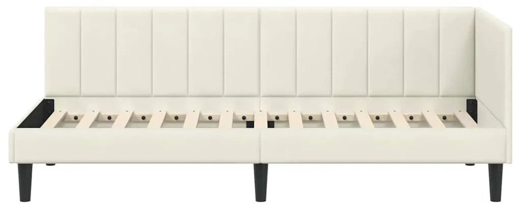 vidaXL Κρεβάτι Γωνίας με κεφαλάρι Κρεμ 80 x 200 cm Βελούδο