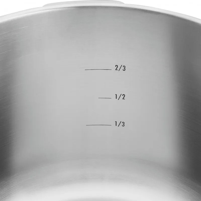 Μαγειρική εστία Zwilling EcoQuick II 64243422, 4 l, 22 cm, 2 ρυθμίσεις, Βαλβίδα ασφαλείας, Ανοξείδωτο 18/10, Επαγωγή, Ασημί