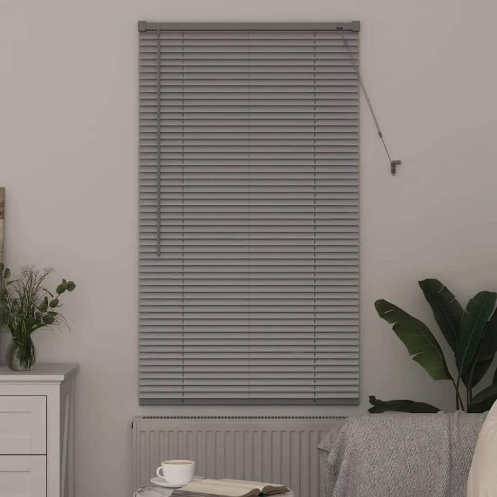 vidaXL Ρολό Παραθύρου με κουρτίνες Ασημί 80 x 130 εκ Αλουμίνιο