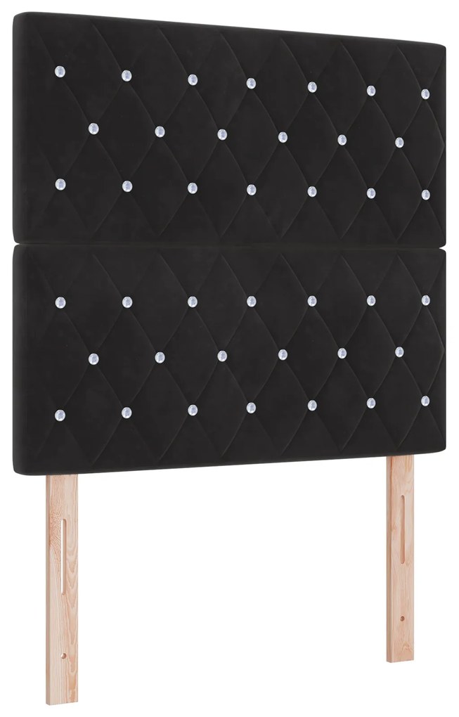 vidaXL Κρεβάτι Box Spring με στρώμα Μαύρο 100x200 εκ. Βελούδο