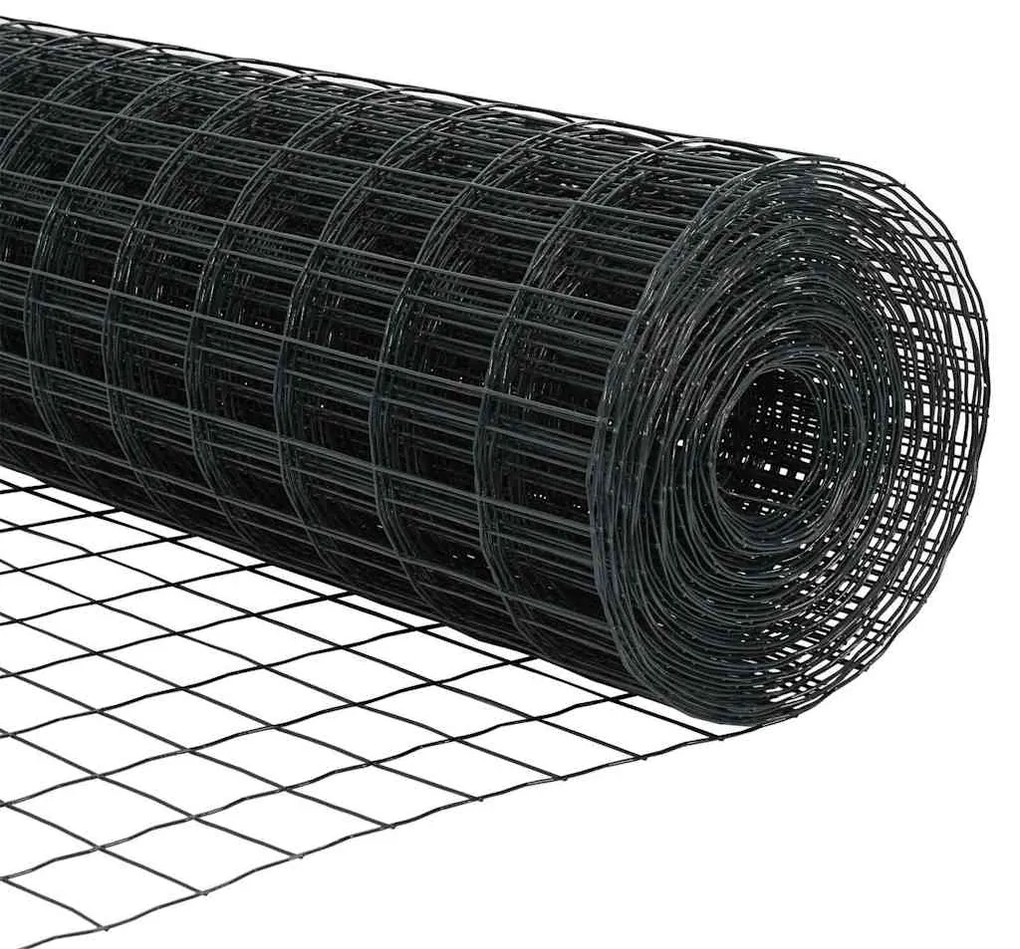 vidaXL Φράχτης Εuro Γκρι 1,5 x 10 m Σίδηρος με επικάλυψη PVC
