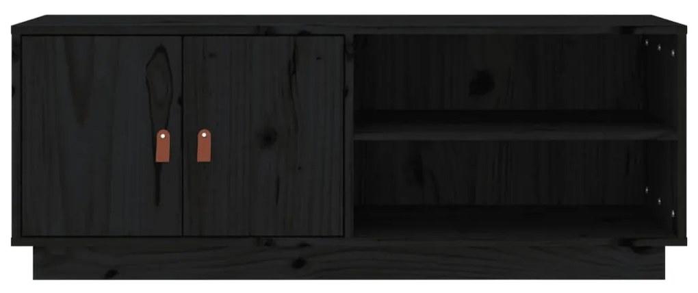 vidaXL Έπιπλο Τηλεόρασης Μαύρο 105x34x40 εκ. από Μασίφ Ξύλο Πεύκου