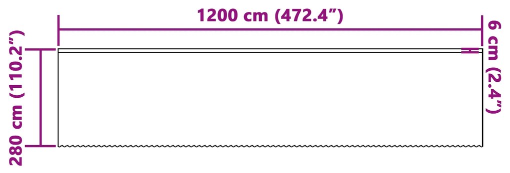 vidaXL Κουρτίνες με κουρτίνες Floral Λευκό 1200 x 280 εκ. Πολυεστέρας