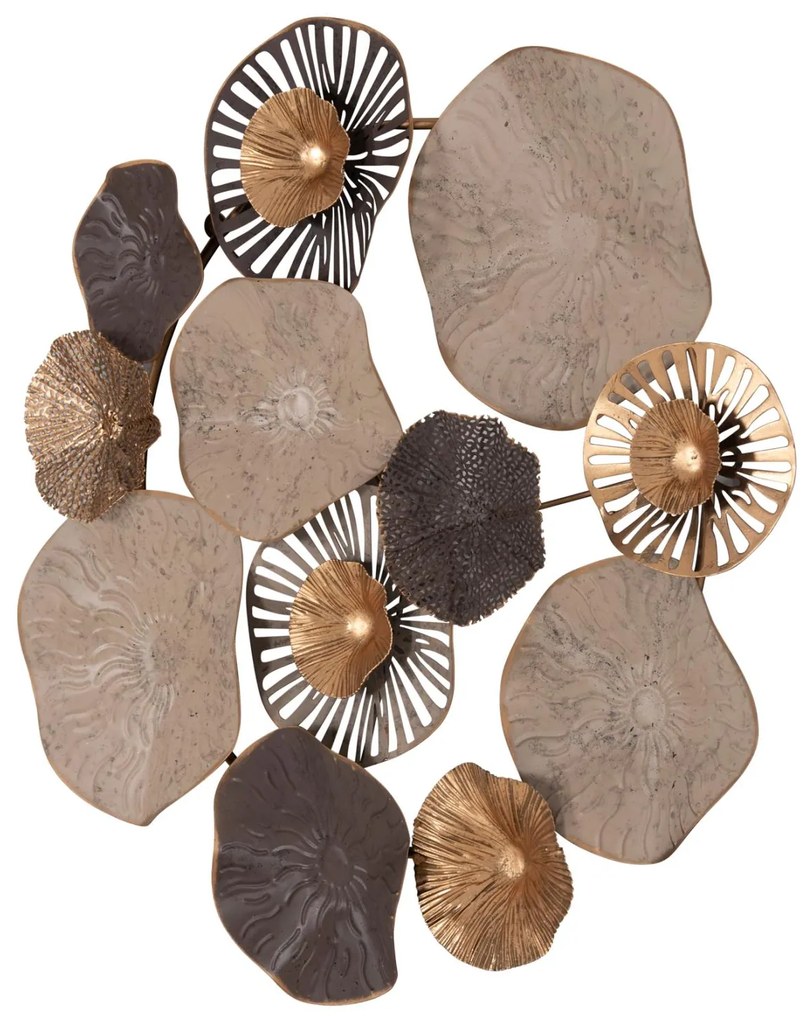 Διακοσμητικό Τοίχου C7163 Μεταλλικό Καφέ-Εκρού-Χρυσό 69x8x69Y εκ. 69x8x69 εκ.