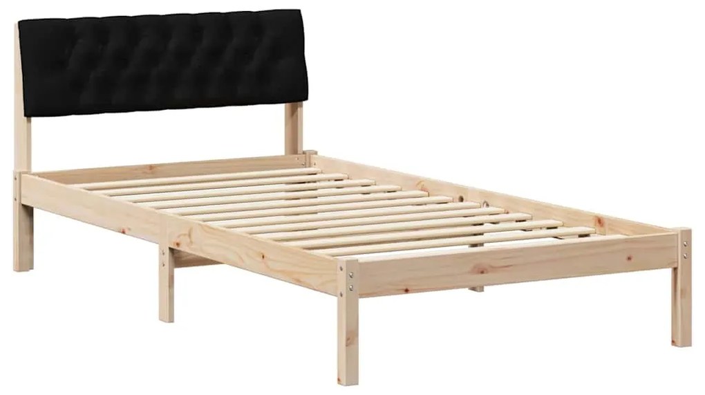 vidaXL Σκελετός Κρεβατιού με κεφαλάρι Καφέ και μαύρο 100 x 200 cm