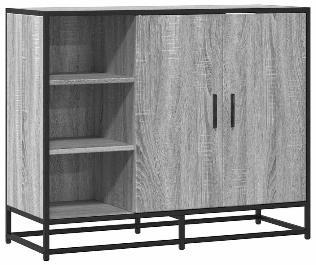 vidaXL Sideboard Γκρι Sonoma 92x35x76 cm Ξύλινο μηχανουργικό ξύλο