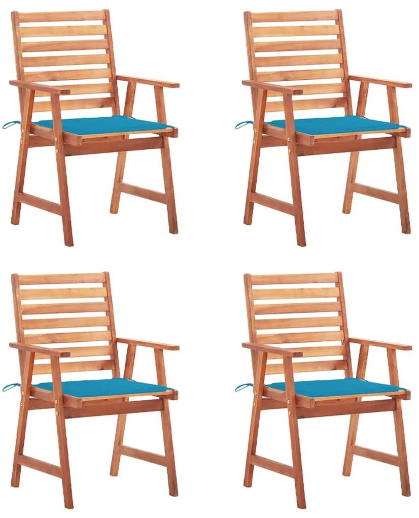 Καρέκλες Τραπεζαρίας Εξ. Χώρου 4 τεμ. Ξύλο Ακακίας με Μαξιλάρια