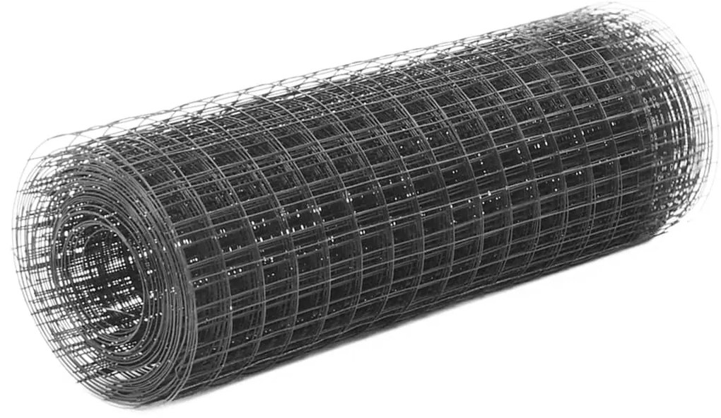 vidaXL Συρματόπλεγμα Κοτετσόσυρμα Γκρι 25x0,5 μ. Ατσάλι Επικάλυψη PVC