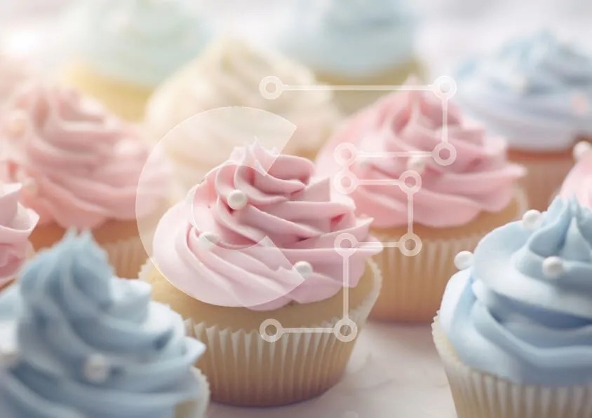 Intra Συλλεκτικό Ξύλινο Παζλ Plywood  4mm - Παστέλ Cupcakes με Swirled Frosting Σε Ξύλινο Κουτί - Διαστάσεις: 10x10 cm – 25 κομμάτια