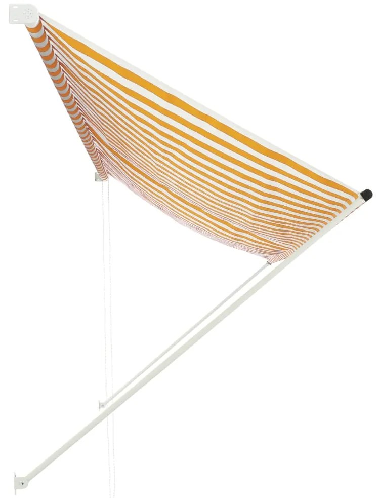 vidaXL Τέντα Συρόμενη Κίτρινο / Λευκό 350 x 150 εκ.