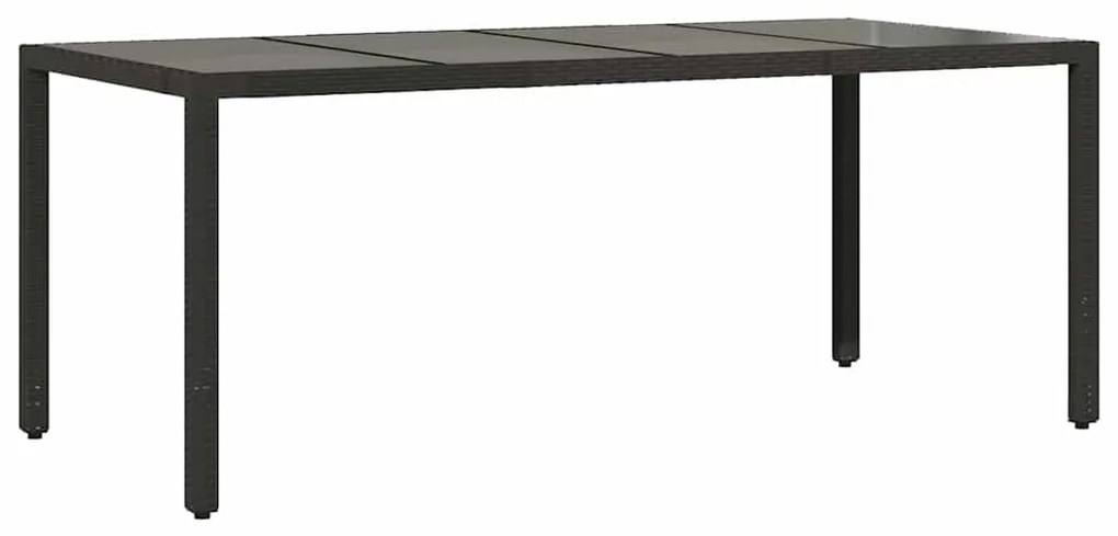 vidaXL Σέτ φαγητού για κήπο 9 pcs Μαύρο 190 x 90 x 75 cm