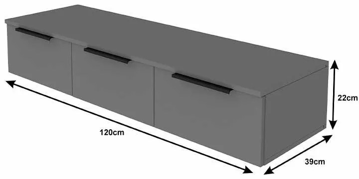 Κονσόλα με 3 συρτάρια Doha pakoworld σε λευκή απόχρωση 120x39x22cm