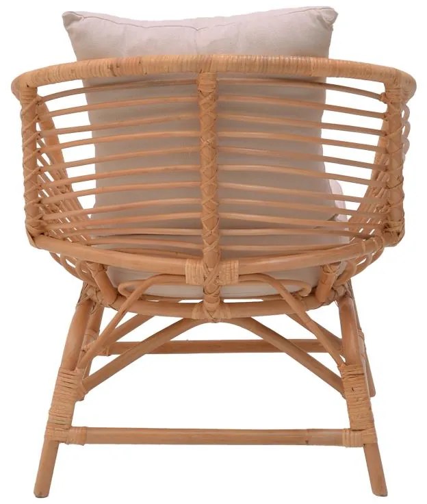 Πολυθρόνα Caxen φυσικό rattan-λευκό μαξιλάρι 72x63x75εκ 72x63x75 εκ.