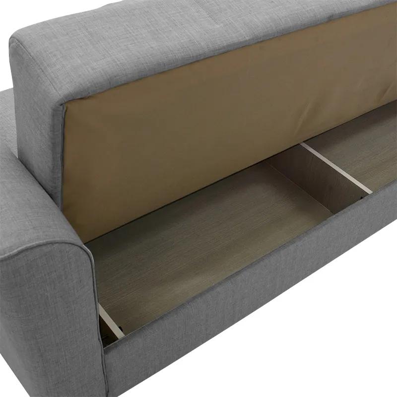 Kαναπές κρεβάτι Asma pakoworld 3θέσιος ύφασμα γκρι 217x76x85εκ - Ύφασμα - 213-000007
