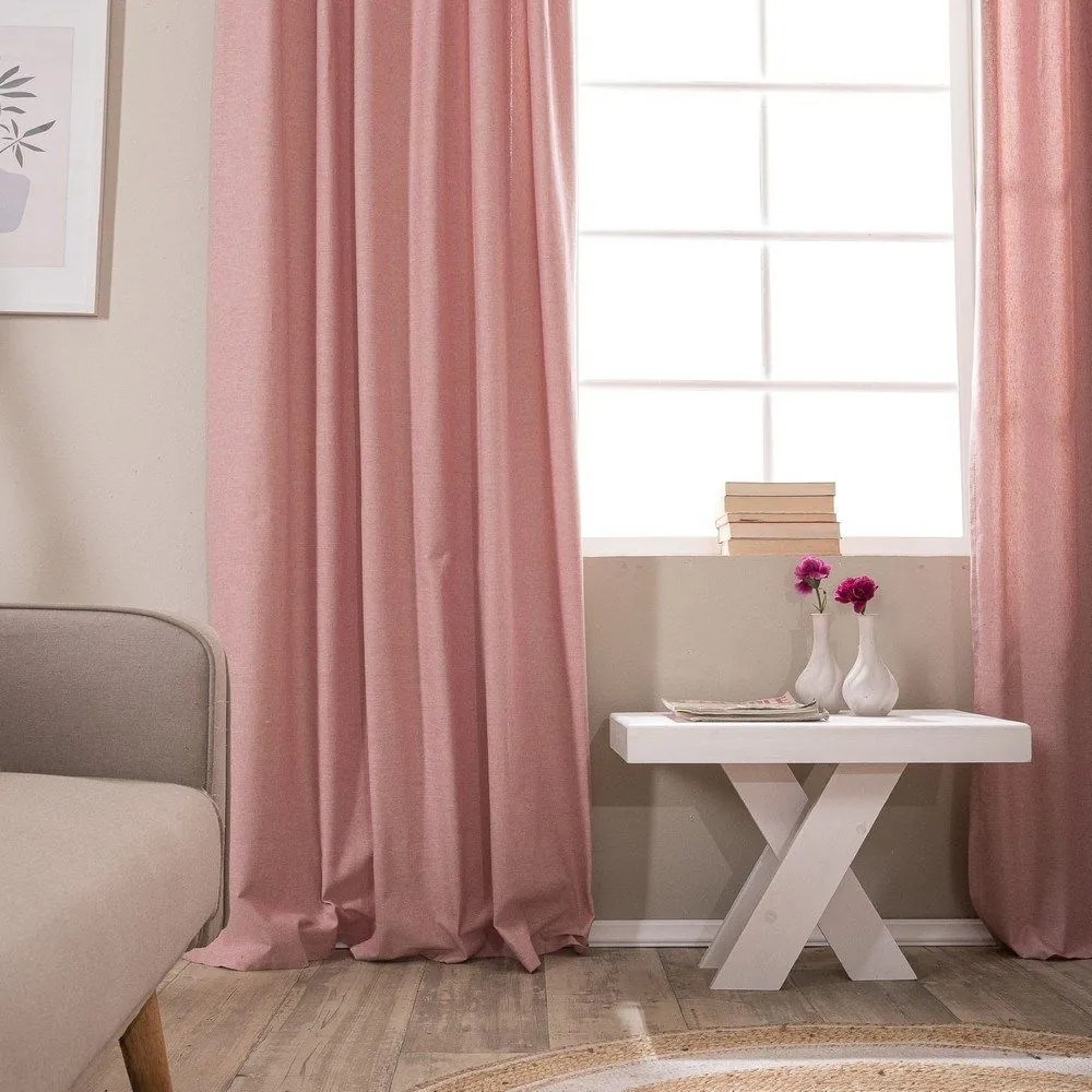 Κουρτίνα Laredo 06 Pink Teoran 140x275 Cotton-Polyester