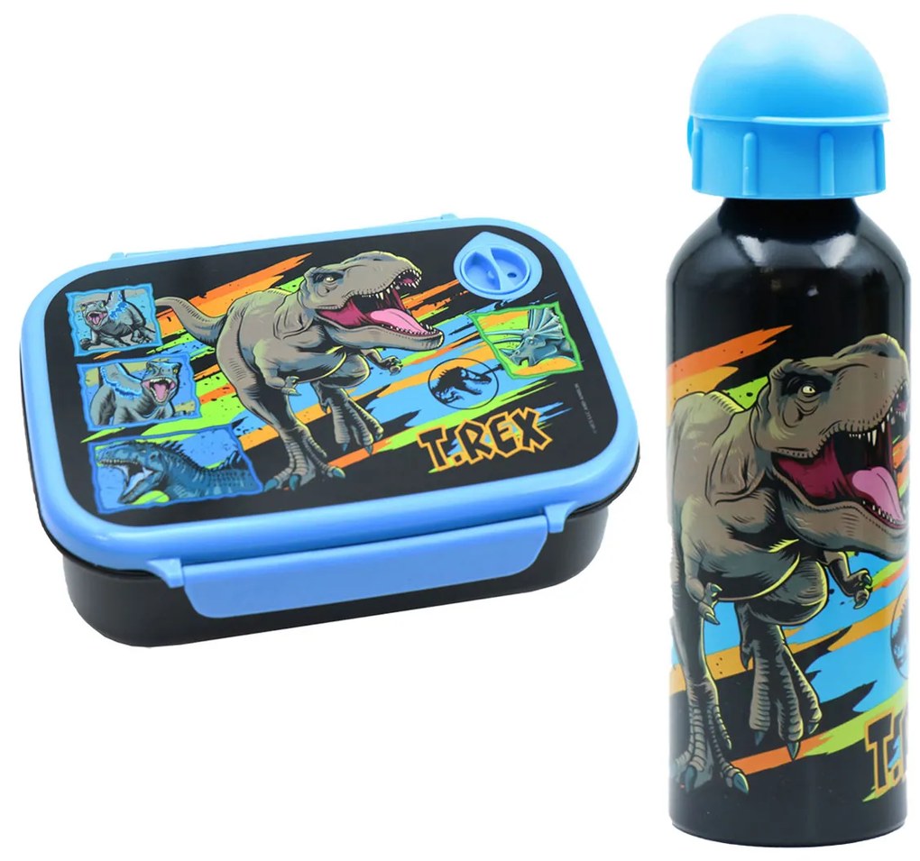 Φαγητοδοχείο 800ml &amp; Παγούρι 500ml Must Jurassic 570977