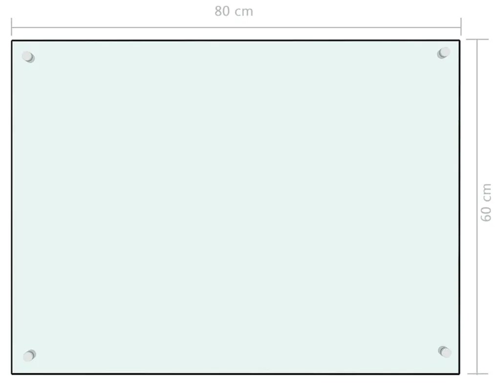 vidaXL Πλάτη Κουζίνας Λευκή 80 x 60 εκ. από Ψημένο Γυαλί