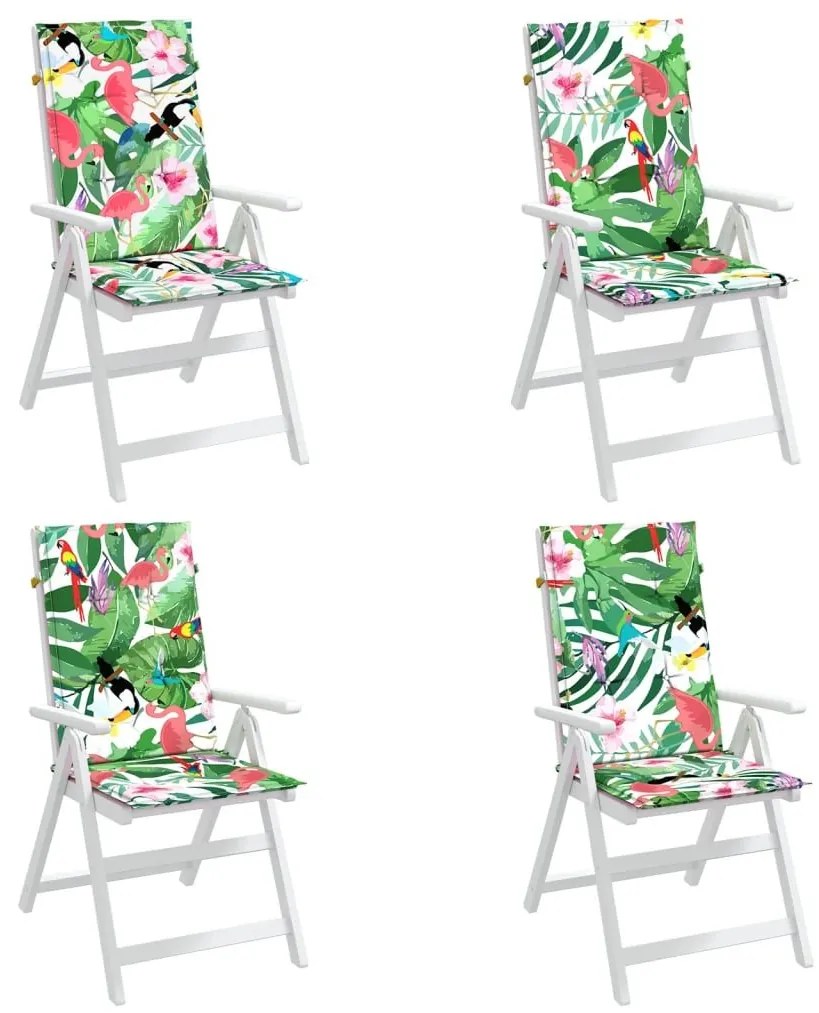 Μαξιλάρια Καρέκλας με Ψηλή Πλάτη 4 τεμ. Πολύχρωμα Υφασμάτινα - Πολύχρωμο
