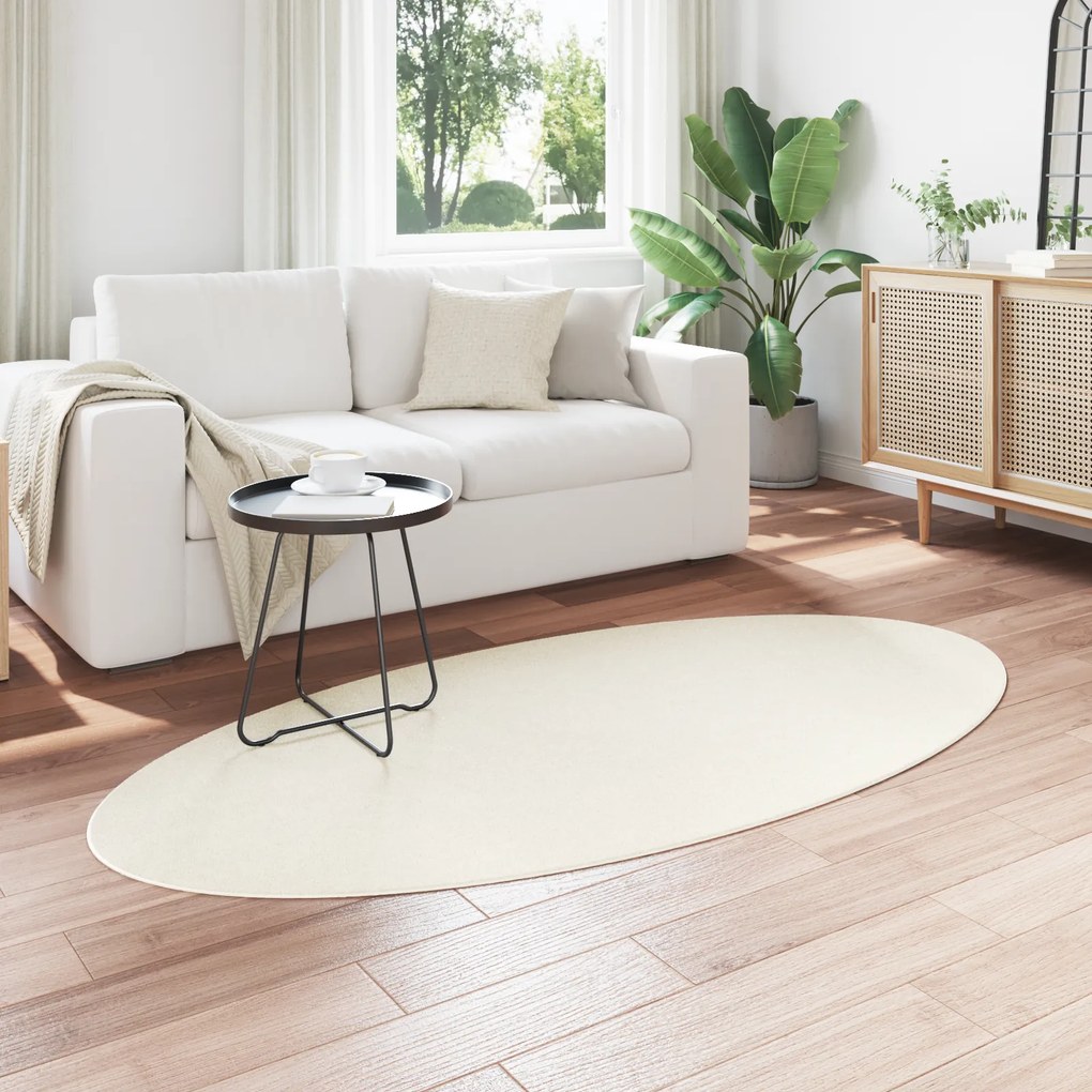 vidaXL Χαλί "HUARTE" Κρεμ 100x200 εκ. Ωοειδές