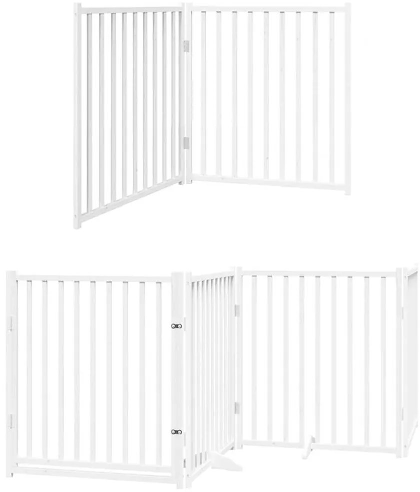 vidaXL Διαχωριστικό Σκύλων/Πόρτα Πτυσσόμενο 12 Πάνελ 960εκ Ξύλο Λεύκας