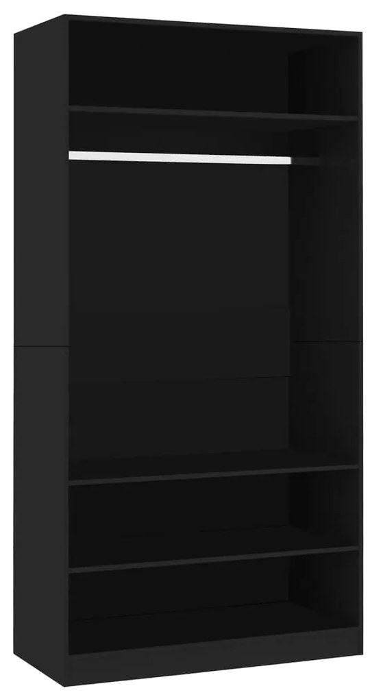 vidaXL Ντουλάπα Μαύρη 100 x 50 x 200 εκ. από Επεξ. Ξύλο